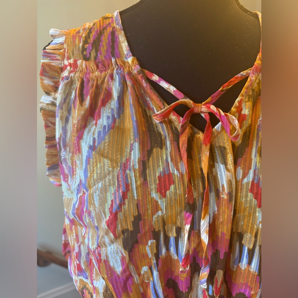 Rachel Zoe Colorful Ruffle Sleeve Tank - Picture 2 of 4